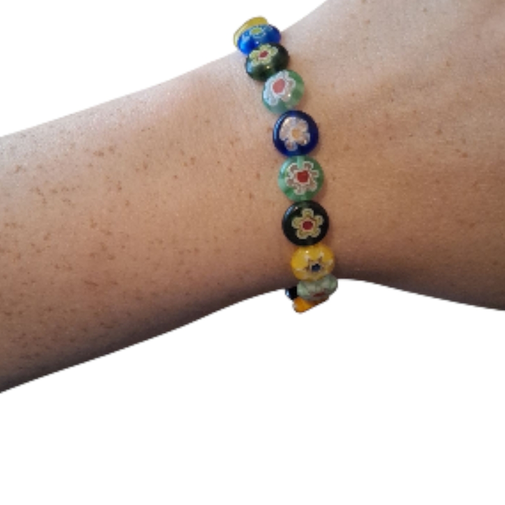 Floral Beaded Bracelet - Multicolor
